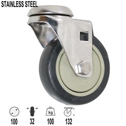 CASTOR 100MM S/STEEL PINTLE