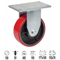 CASTOR 150MM URETHANE FIXED