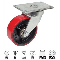 CASTOR 150MM URETHANE SWIVEL