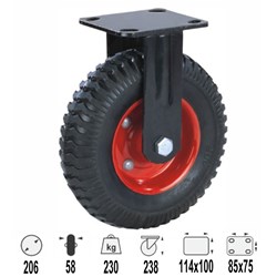 CASTOR 220MM RUBBER FIXED