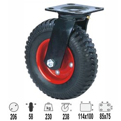 CASTOR 220MM RUBBER SWIVEL