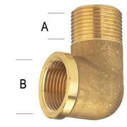 BRASS BSPT ELBOW 90 M/F