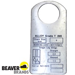 LOAD TAG 8MM SINGLE LEG T80