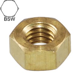 BRASS NUT 1/4 BSW 20 TPI