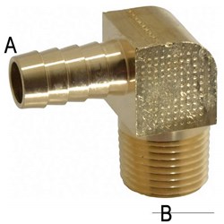 BRASS BSPT HOSETAIL ELBOW M