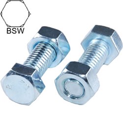 BSW BOLT & NUT ZINC 1/4X 3-1/2