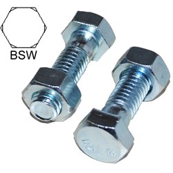 BSW BOLT & NUT ZINC 1/4 X 5"