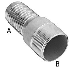 STEEL BSPT HOSE TAIL Z/P M