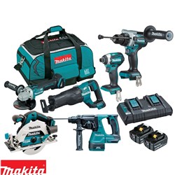 MAKITA 18V/5.0AH 6PC COMBO KIT