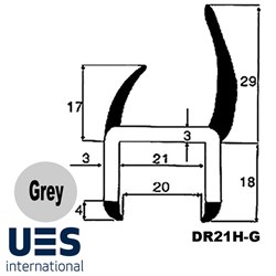 PVC DOOR SEAL 21MM 3M LENGTH