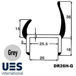 PVC DOOR SEAL 26MM 3M LENGTH