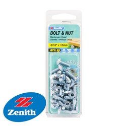 BOLT&NUT MUSHROOM HEAD 3/16X15