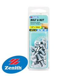 BOLT&NUT MUSHROOM HEAD 1/4X12