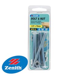 BOLT&NUT MUSHROOM HEAD 1/4X75