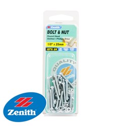 BOLT&NUT ROUND HEAD 1/8X25