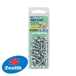BOLT&NUT ROUND HEAD 3/16X15