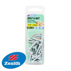 BOLT&NUT ROUND HEAD 3/16X25