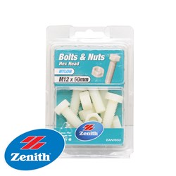 NYLON HEX BOLT & NUT M12X50