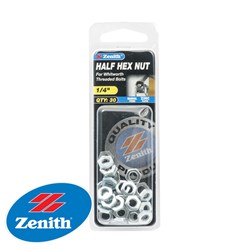 HEX HALF NUTS ZINC PLATED  1/4