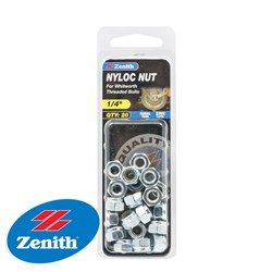 NUTS NYLOC ZINC PLATED 1/4