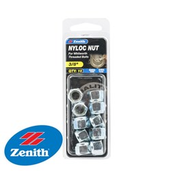 NUTS NYLOC ZINC PLATED 3/8