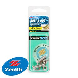 BOLT&NUT CSK 1/4X25 S/STEEL