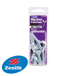 WING SCREW ZP M8 X 25MM PK6