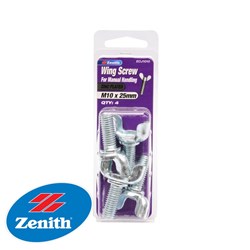 WING SCREW ZP M10 X 25MM PK4
