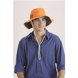 HIVIS ORANGE BROAD BRIM HAT L