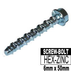 SCRU-BOLT HEX M6.5 X 50MM
