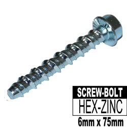 SCRU-BOLT HEX M6 X 75MM