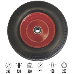 WHEEL 390MM FLAT FREE/STEEL