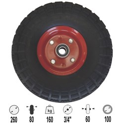 WHEEL 260MM FLAT FREE/STEEL