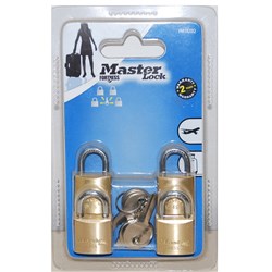 BRASS PADLOCK 20MM QUAD PACK