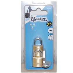 BRASS PADLOCK 20MM TWIN PACK