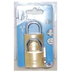 BRASS PADLOCK 40MM TWIN PACK