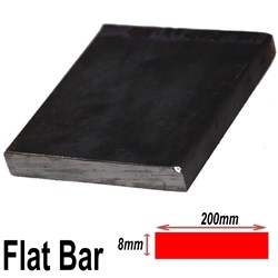 BLACK FLAT 200MMX8MM