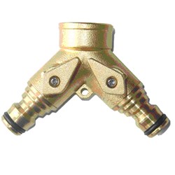 RYSET BRASS TWIN TAP CONNECTOR