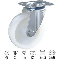 CASTOR 100MM NYLON SWIVEL