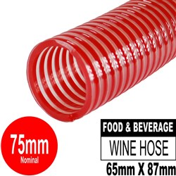HOSE RED/CLEAR SUCTION 76MM