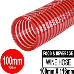 HOSE RED/CLEAR SUCTION 100MM