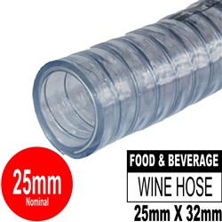 HOSE PLUTONE CLEAR/WIRE 25MM