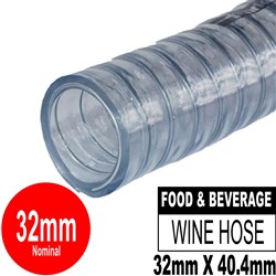HOSE PLUTONE CLEAR/WIRE 32MM