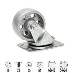 CASTOR C.I 50MM SWIVEL 55KG