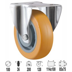 CASTOR 100MM URETHANE FIXED