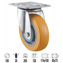 CASTOR 100MM URETHANE SWIVEL