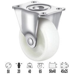 CASTOR 50MM NYLON FIXED