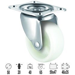 CASTOR 50MM NYLON SWIVEL