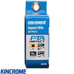 IMPACT BIT SQ#2 75MM 20 PCK