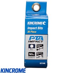 IMPACT BIT HEX 5MM 50MM 30 PCK